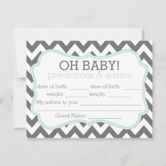 Grey and Mint Chevron Predictions & Advice Card