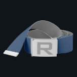 Grey and navy blue reversible belt with monogram<br><div class="desc">Manly grey and navy blue reversible belt with name initial monogram on the buckle. Modern custom colour belts for men, women and kids. Match colours to your pants, shoes or fashion outfit. Double sided print with masculine typography. Cool Christmas, Father's Day or Birthday gift idea for world's greatest dad, husband,...</div>