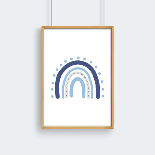 Grey and Navy Boy Nursery Rainbow Decor