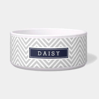 Grey and Navy Chevron Monogram