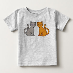 Grey and orange cats baby T-Shirt