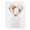 Grey and Orange Heart Flowers Wedding Invitation