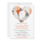 Grey and Orange Heart Flowers Wedding Invitation