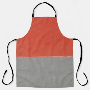 Grey and orange painted wall apron