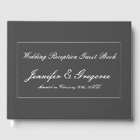 Grey and Personalised Marriage Guest Book