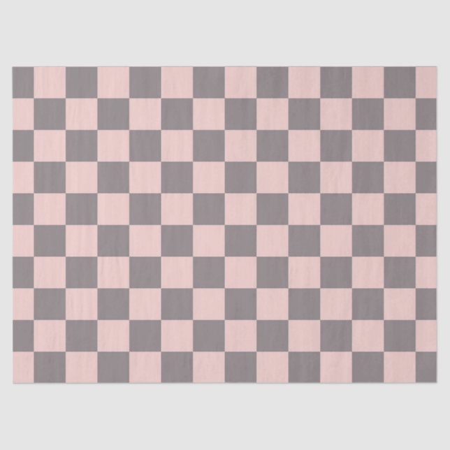 Grey and Pink Chequerboard Tissue Paper (Front)