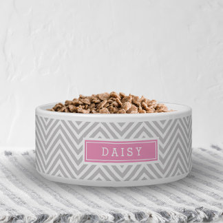 Grey and Pink Chevron Monogram
