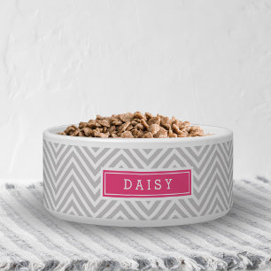 Grey and Pink Chevron Monogram