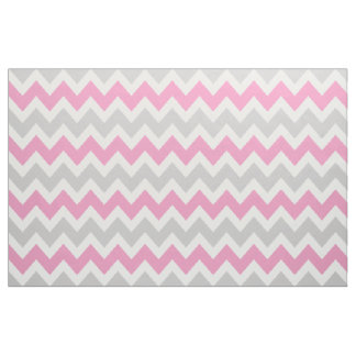 Grey and Pink Modern Chevron Large Scale Fabric