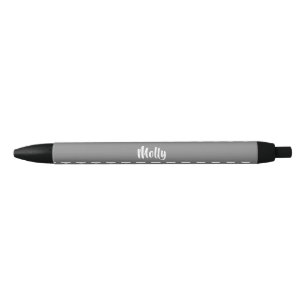 Grey and pink pig pattern black ink pen