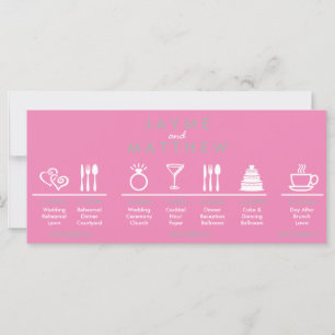 Grey and Pink Wedding Timeline Welcome Bag Note