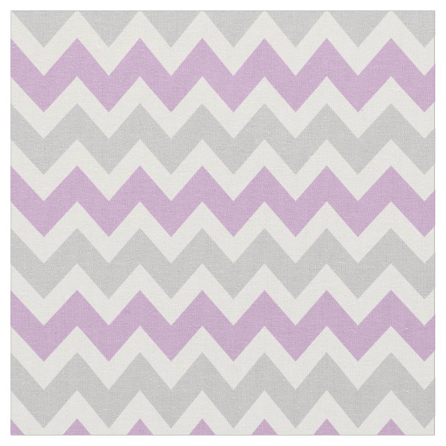 Grey and Purple Modern Chevron Fabric (Close Up)
