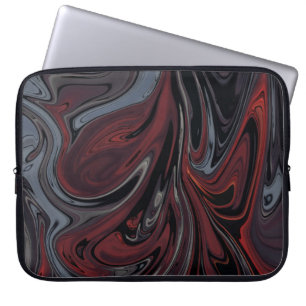 Grey and red abstract painting laptop sleeve