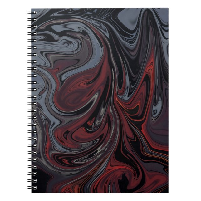 Grey and red abstract painting notebook (Front)