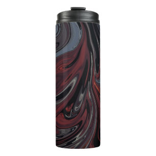 Grey and red abstract painting thermal tumbler