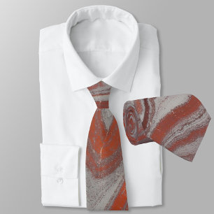 Grey and Red Stone Abstract Tie