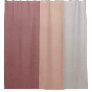 GREY AND RED STRIPED WALLPAPER SHOWER CURTAIN