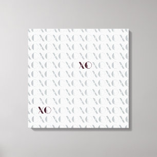 Grey and Red XOXO Canvas Print