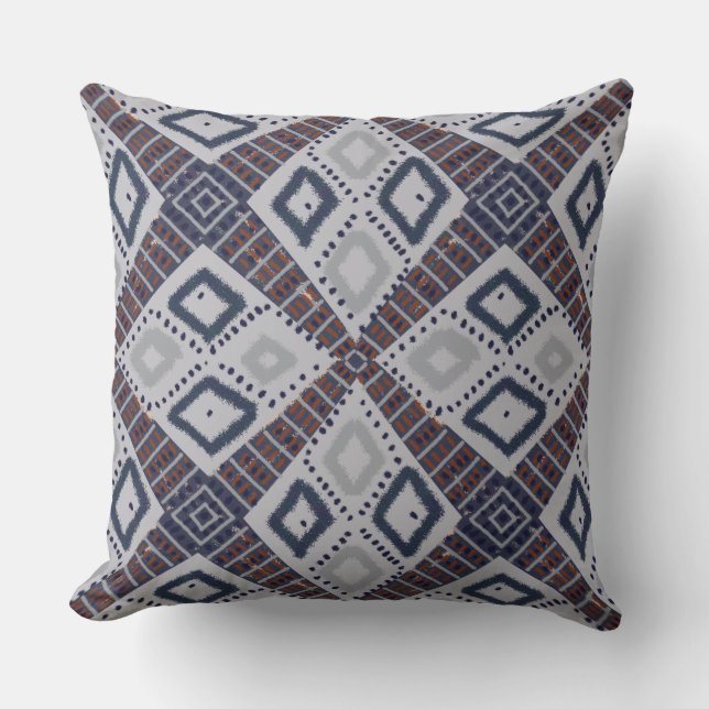 Grey and Rust Brown Cushion (Front)