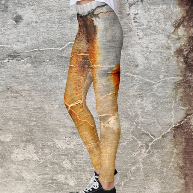 Grey and Rusty Orange Abstract Leggings (Creator Uploaded)