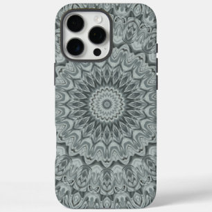 Grey and Silver Mandala Pattern Design iPhone 16 Pro Max Case