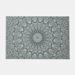 Grey and Silver Mandala Pattern Design Doormat