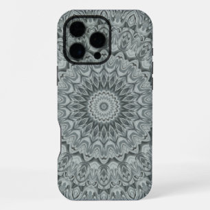 Grey and Silver Mandala Pattern Design iPhone 16 Pro Max Case