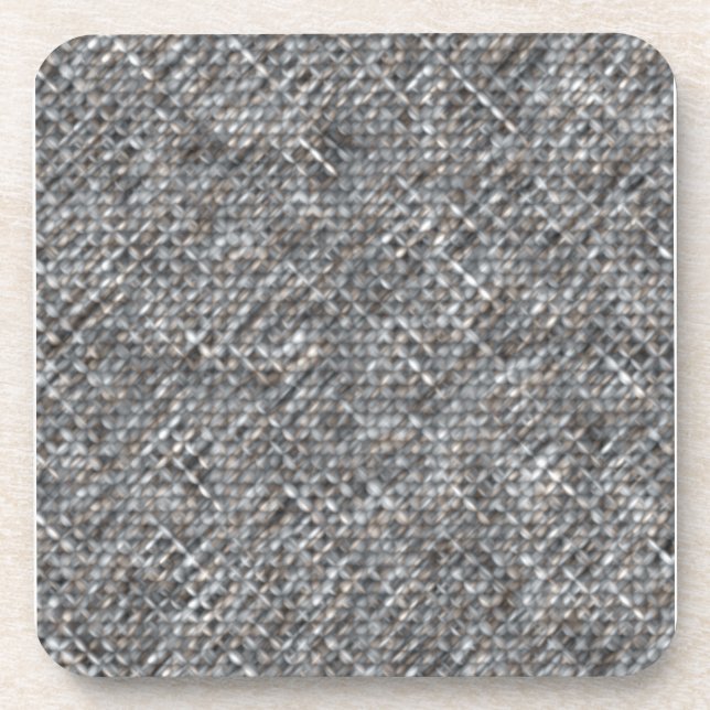Grey and Tan Fabric Coaster (Front)