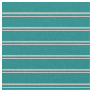 Grey and Teal Stripes/Lines Pattern Fabric