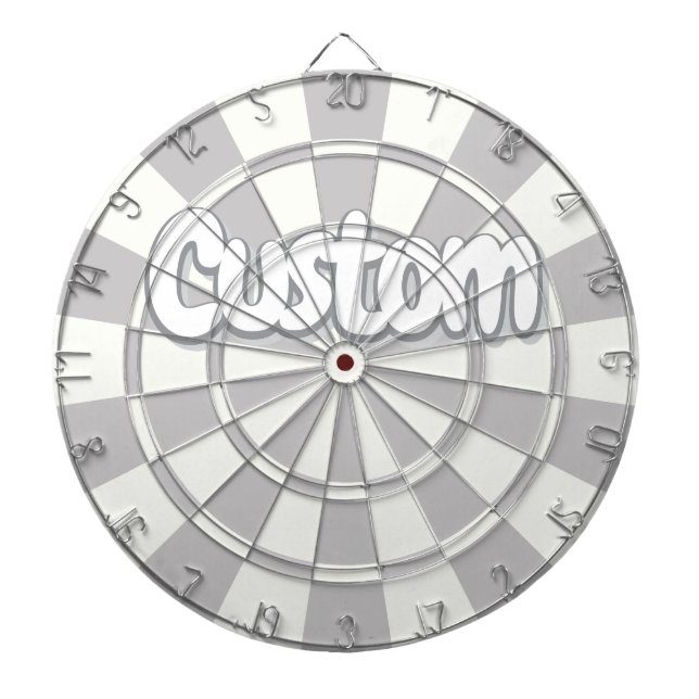 Grey And White Add Personal Text Dartboard (Front)