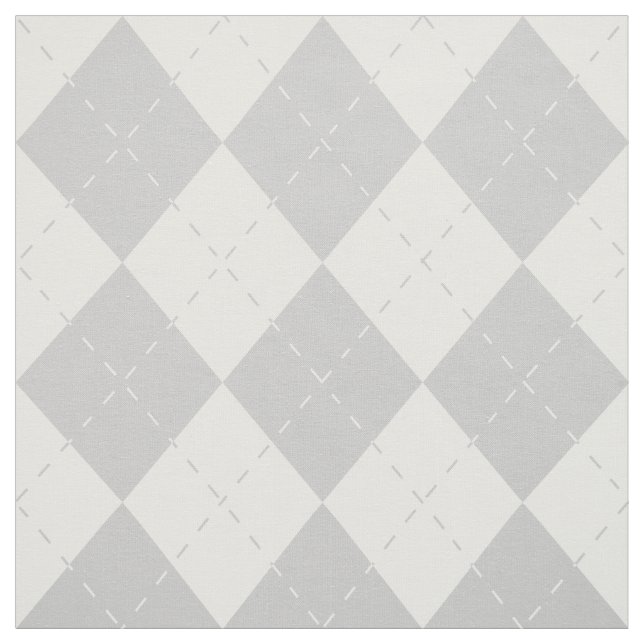 Grey and White Argyle Fabric (Swatch)