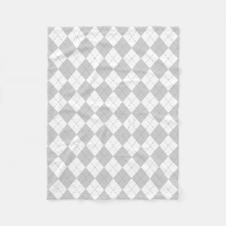 Grey and White Argyle Fleece Blanket