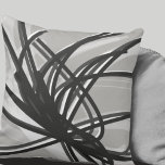 Grey and White Artistic Abstract Ribbons Cushion<br><div class="desc">Grey and white throw pillow features an artistic abstract ribbon composition with shades of grey with white accents on a light grey background. This abstract composition is built on combinations of repeated ribbons, which are overlapped and interlaced to form an intricate and complex abstract pattern. The light and dark charcoal...</div>