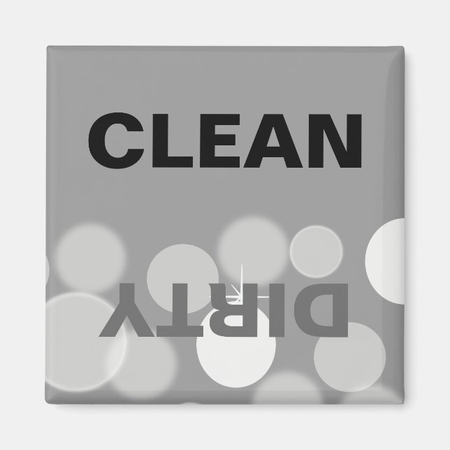 Grey and White Bokeh Clean/Dirty Dishwasher Magnet (Front)