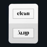 Grey and White Bold Stencil Typography Dishwasher Magnet<br><div class="desc">A modern and whimsical dishwasher magnet to liven up your kitchen. This grey and white dishwasher magnet features modern stencil typography. This will be a perfect as a graduation gift or a wedding gift. Other colours are available.</div>