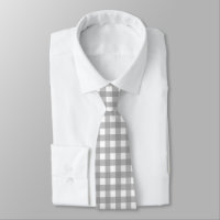 Grey and White Buffalo Check Tie
