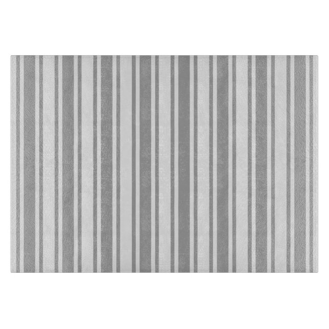 Grey and white candy stripes cutting board (Front)