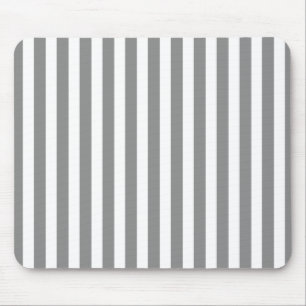 Grey and white candy stripes mouse pad