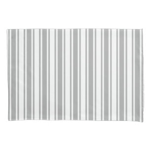 Grey and white candy stripes pillowcase