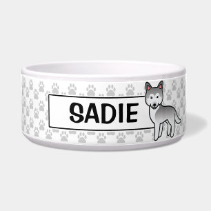 Grey And White Cartoon Siberian Husky
