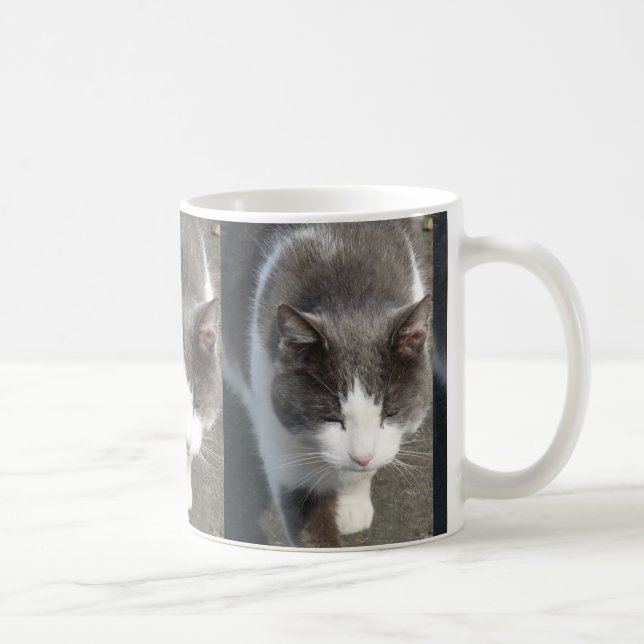 Grey And White Cat Coffee Mug (Right)