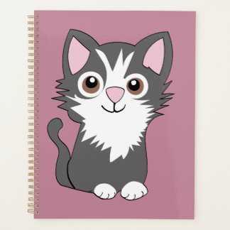 Grey and white cat planner