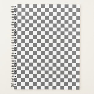 grey and white Chequered 2024 Planner