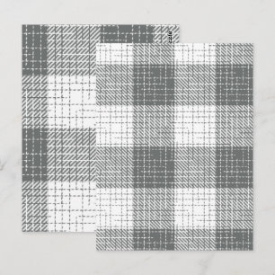 Grey and White Chequered Crosshatch Plaid Postcard