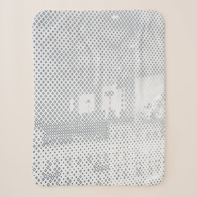 Grey and white chequered textile sherpa blanket (Front)