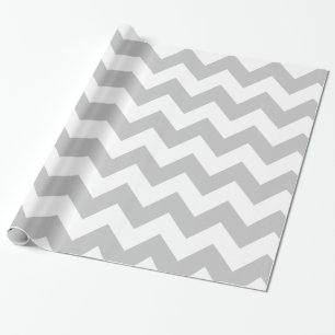 Grey and White Chevron Gift Wrapping Paper