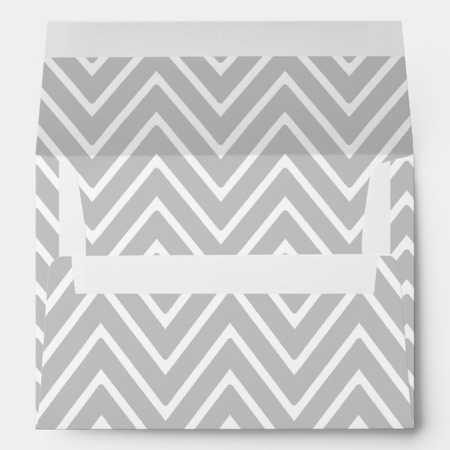 Grey and White Chevron Pattern 2 Envelope (Back (Bottom))