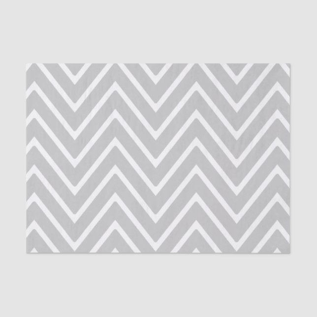 Grey and White Chevron Pattern 2 Tissue Paper (Front)