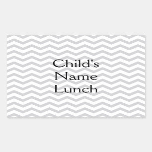 Grey And White Chevron Print Rectangular Sticker