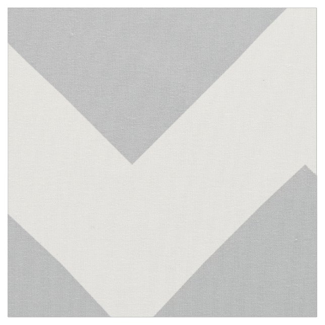 Grey and White Chevron Stripe Fabric (Close Up)